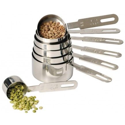 RSVP Stainless Steel Dry Measuring Cups (Set of 7)