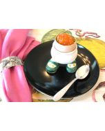 Chive Egg Custard with Salmon Caviar