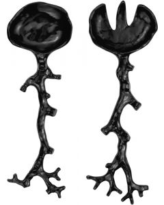 MADHOUSE Coral Collection-Black Salad Servers - M11