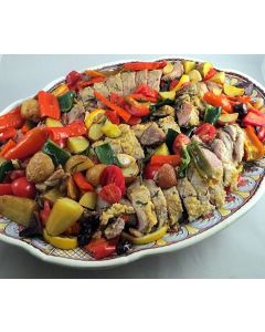 Pork Tenderloin Roasted With Tomatoes, Potatoes, and Olives